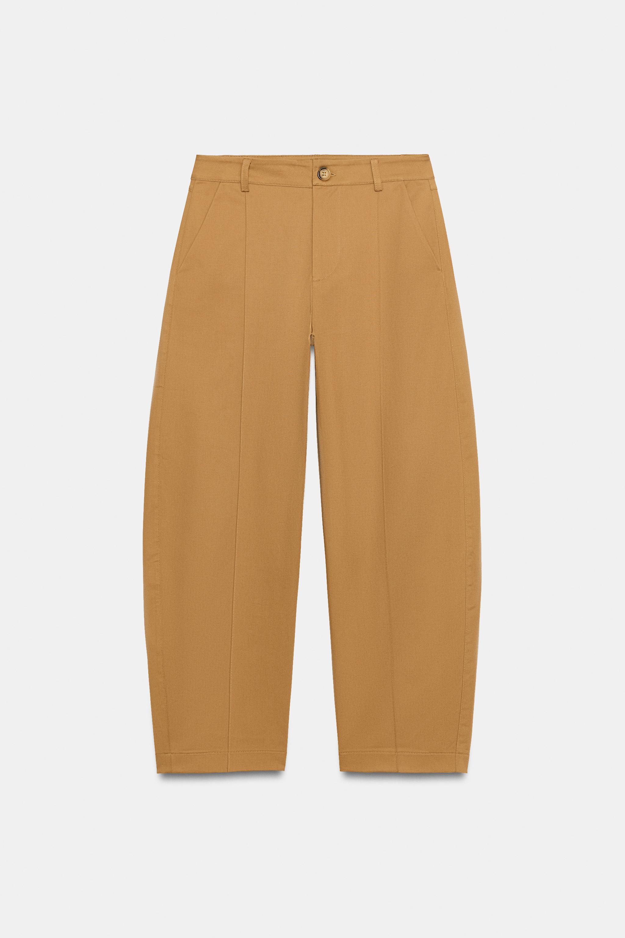 BARREL PANTS WITH STITCHED SEAM